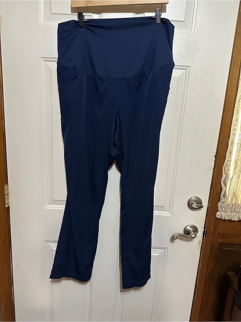 Healing Hands HH Works Rose Maternity Scrub Pants Navy Blue Large Cargo 9510